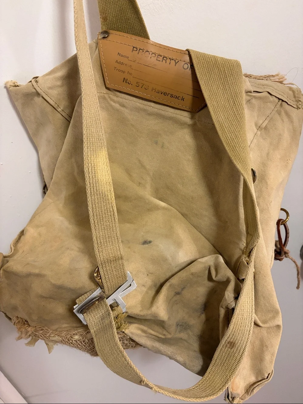 VINTAGE BACKPACK LACE & Rhinestone BOY SCOUTS Canvas